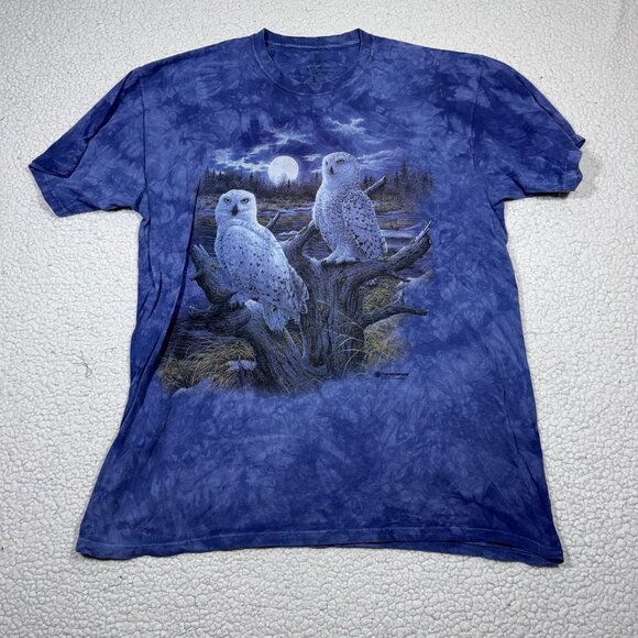The Mountain Shirt Mens 2XL Purple Blue Crew Neck Night Owl Graphic Tee Casual - Picture 1 of 5